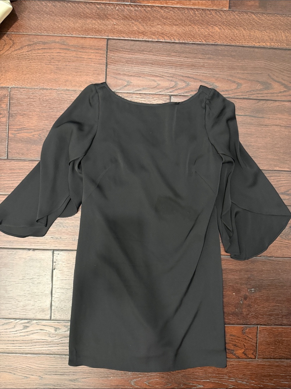 Milly Black Mini Dress with Bell Sleeves